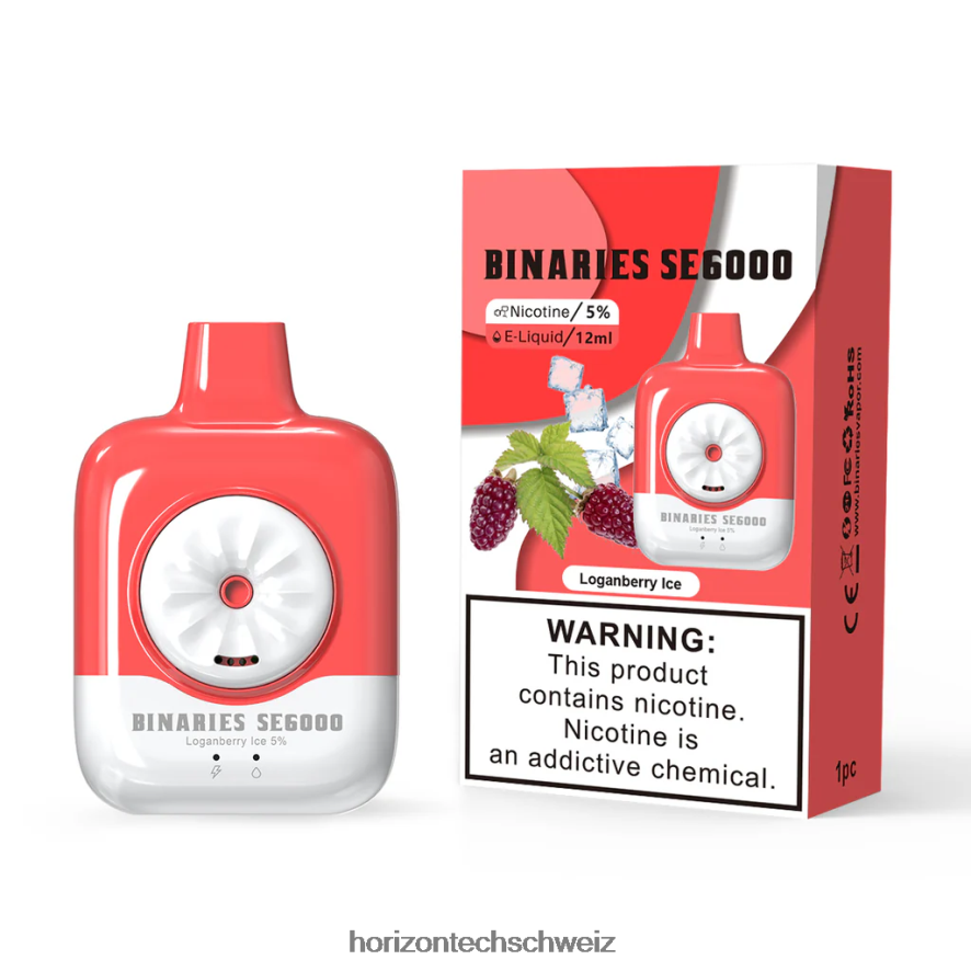HorizonTech Binaries Cabin Einwegartikel, 12 ml - HorizonTech disposable vape Loganbeer-Eis Z8VBR155