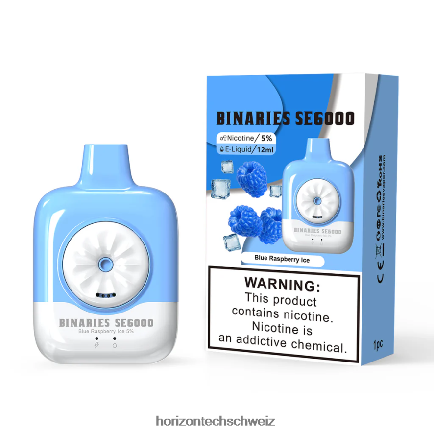 HorizonTech Binaries Cabin Einwegartikel, 12 ml - HorizonTech disposable vape blaues Himbeereis Z8VBR125