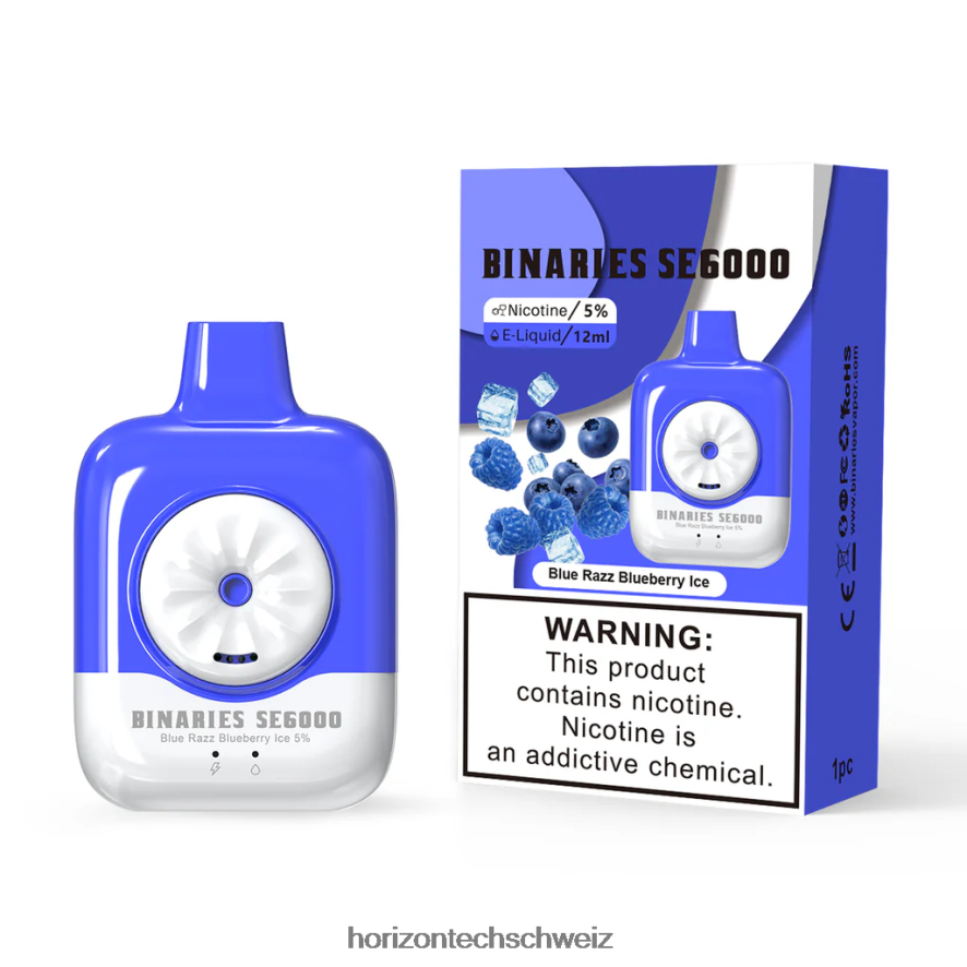 HorizonTech Binaries Cabin Einwegartikel, 12 ml - HorizonTech vape Blue Razz Blaubeereis Z8VBR141