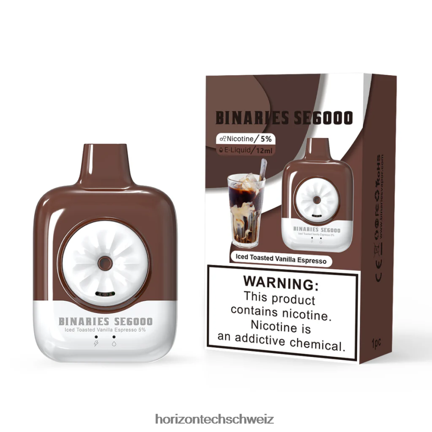 HorizonTech Binaries Cabin Einwegartikel, 12 ml - HorizonTech vape Schweiz Eisgekühlter, gerösteter Vanille-Espresso Z8VBR153