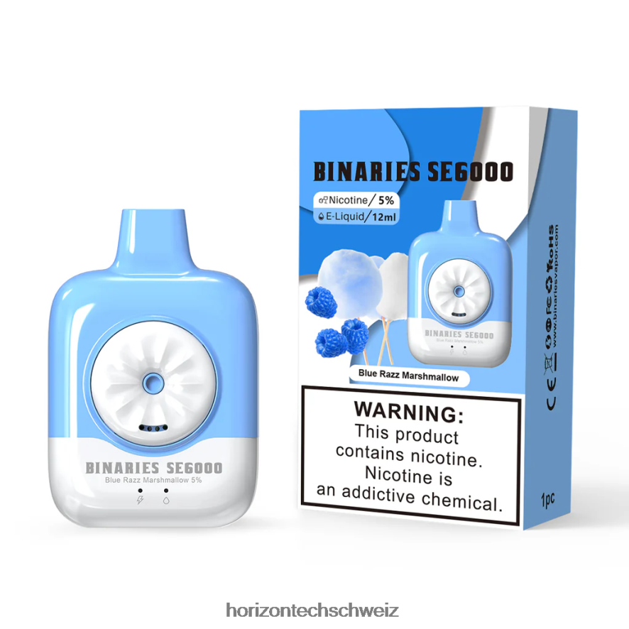 HorizonTech Binaries Cabin Einwegartikel, 12 ml - Horizon Tech company Blue Razz Marshmallow Z8VBR136