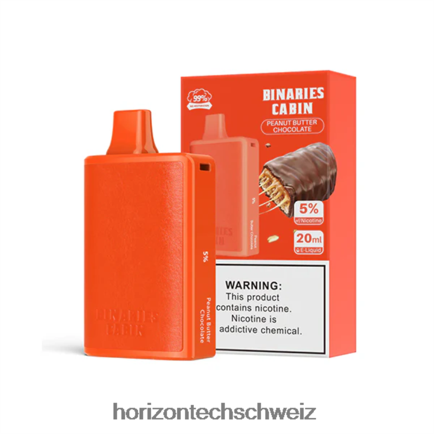 HorizonTech Binaries Cabin Einweg 20ml - HorizonTech disposable vape Erdnussbutterschokolade Z8VBR65