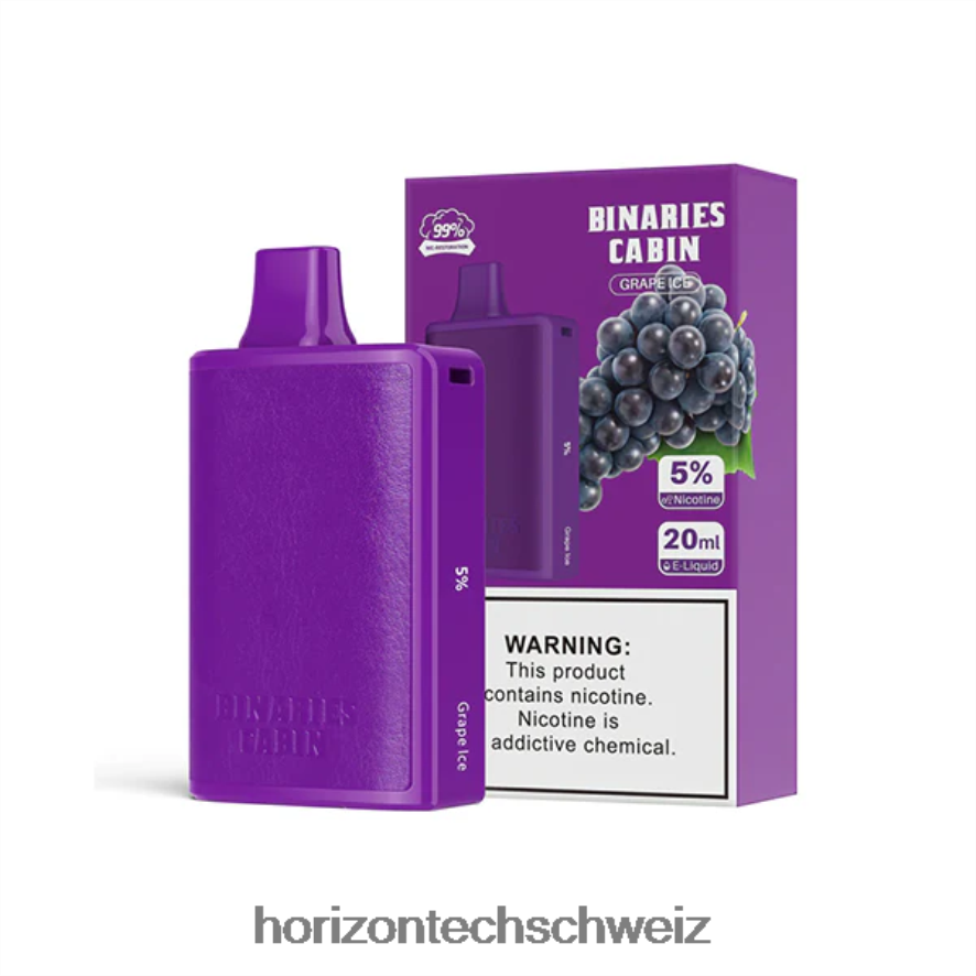 HorizonTech Binaries Cabin Einweg 20ml - HorizonTech disposable vape Traubeneis Z8VBR55