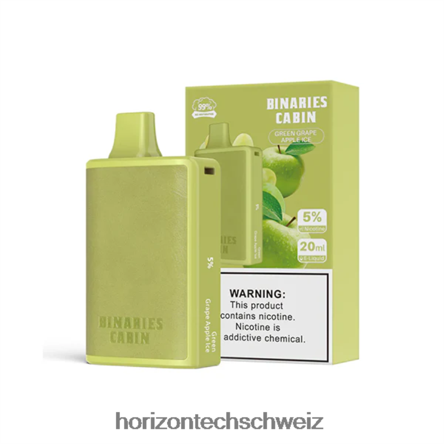 HorizonTech Binaries Cabin Einweg 20ml - Horizon Tech company grünes Traubenapfeleis Z8VBR56