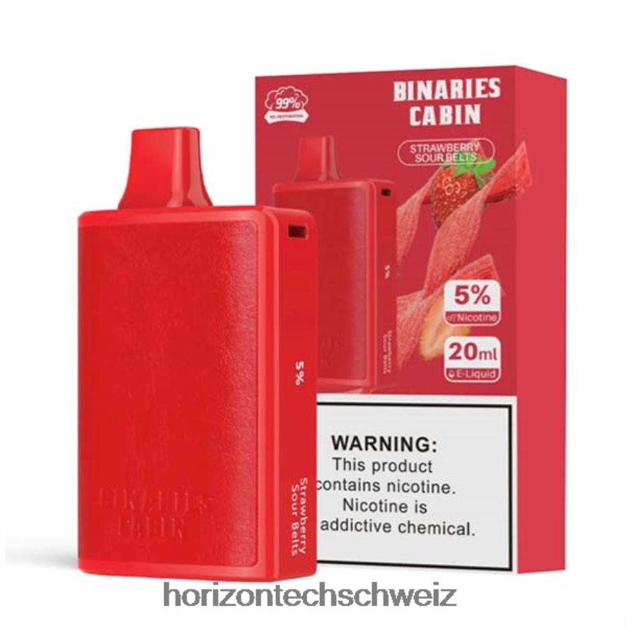 HorizonTech Binaries Cabin Einweg 20ml - Horizon Tech vape coils Erdbeer-Sauer-Gürtel Z8VBR78