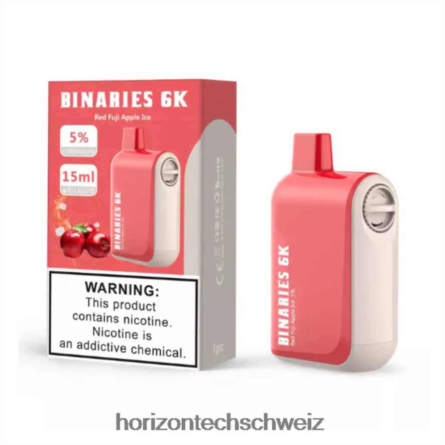 HorizonTech Binaries Cabin Einweg 15 ml - Horizon Tech vape coils Rotes Fuji-Apfel-Eis Z8VBR48