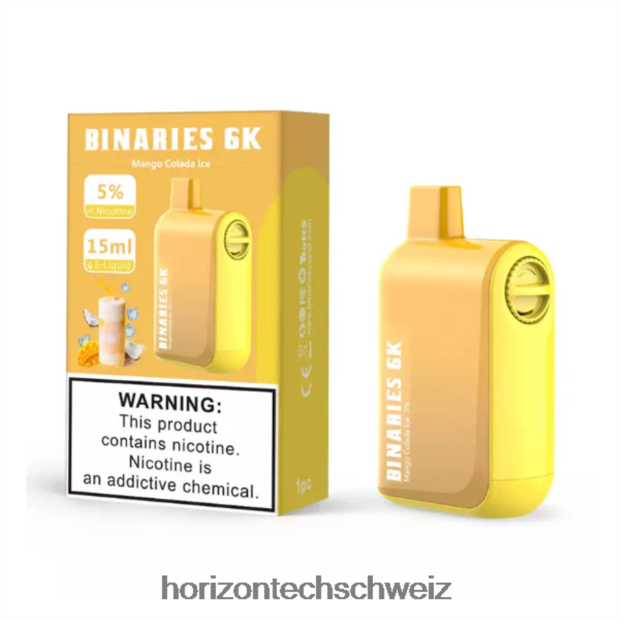 HorizonTech Binaries Cabin Einweg 15 ml - Horizon Tech vape tank Mango-Colada-Eis Z8VBR49