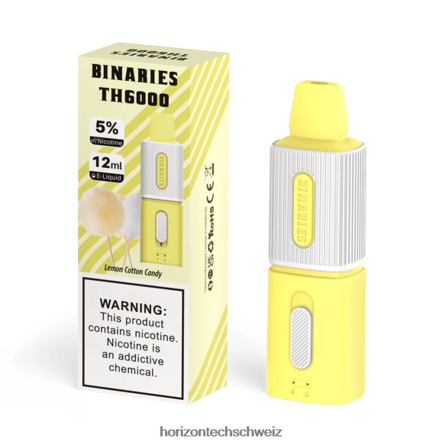 HorizonTech Binaries Cabin th6000 Einweg 12ml - HorizonTech Schweiz Zitronenzuckerwatte Z8VBR100
