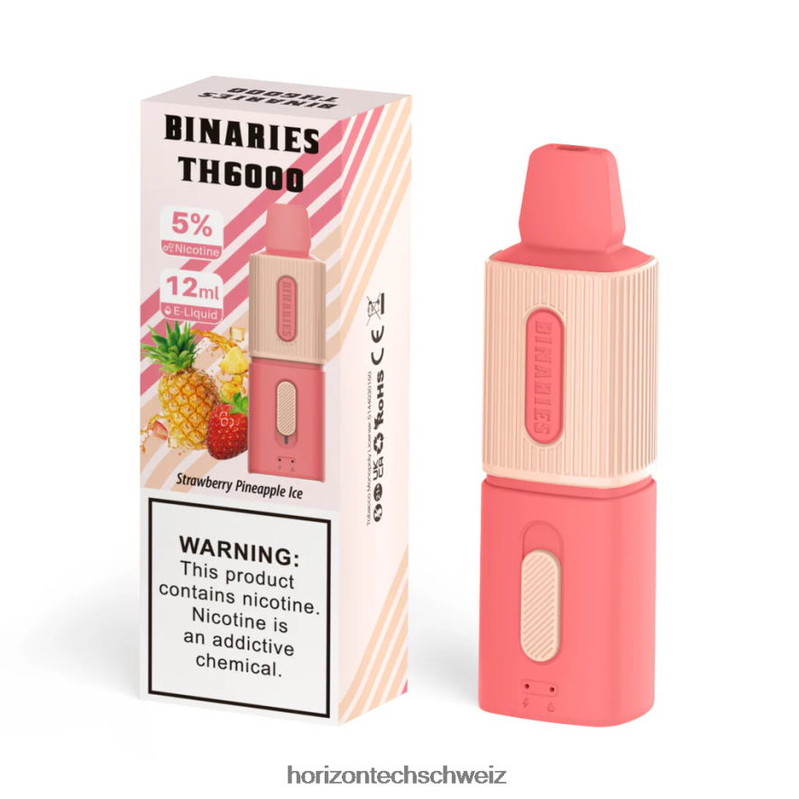 HorizonTech Binaries Cabin th6000 Einweg 12ml - HorizonTech disposable vape Erdbeer-Ananas-Eis Z8VBR105