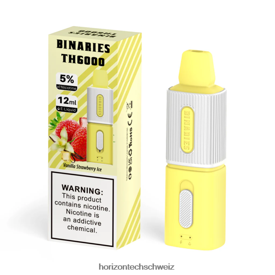 HorizonTech Binaries Cabin th6000 Einweg 12ml - HorizonTech geneva Vanille-Erdbeer-Eis Z8VBR102