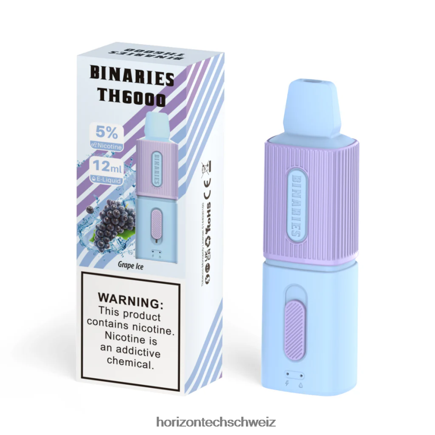 HorizonTech Binaries Cabin th6000 Einweg 12ml - Horizon Tech company Traubeneis Z8VBR96