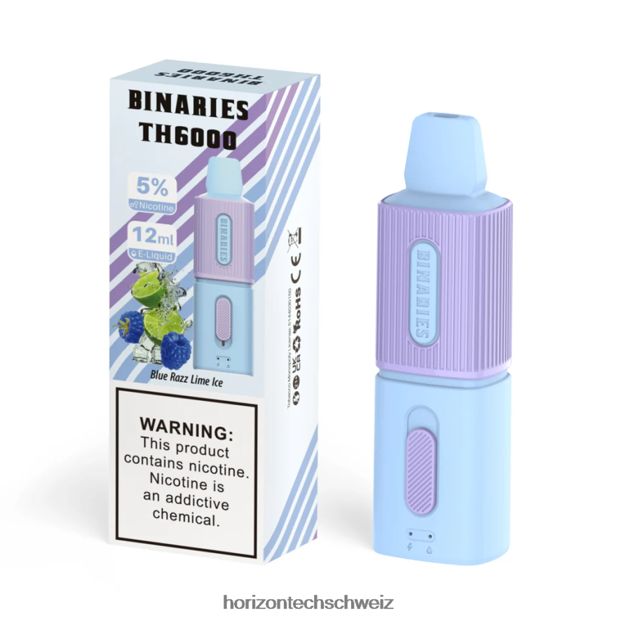 HorizonTech Binaries Cabin th6000 Einweg 12ml - Horizon Tech company blaues Razz-Limette-Eis Z8VBR106