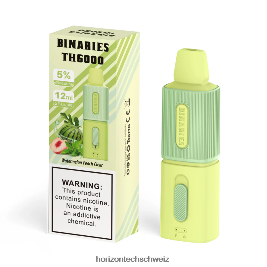 HorizonTech Binaries Cabin th6000 Einweg 12ml - Horizon Tech vape coils Wassermelone, Pfirsich, klar Z8VBR118