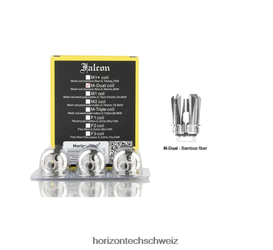HorizonTech Falcon Spulen (3er-Pack) - HorizonTech disposable vape M-Dual-Mesh-Spule 0,38 Ohm Z8VBR165